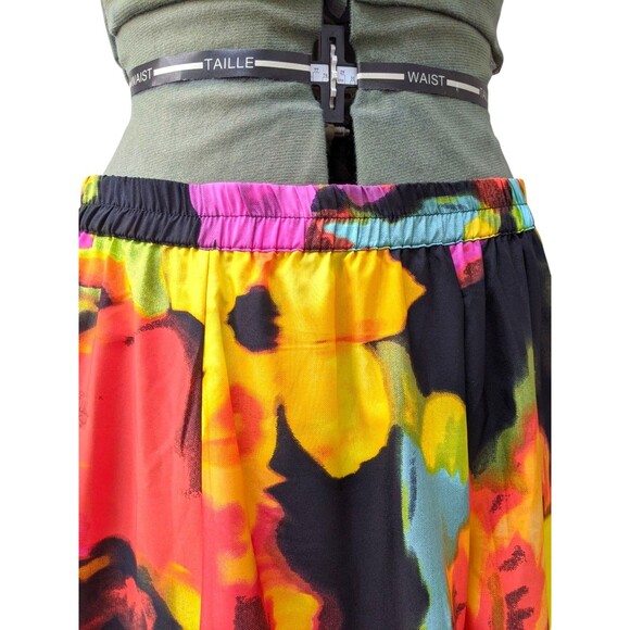 Moon Orchid Floral Maxi Skirt Sz 2X Elastic Waist Colorful Pockets Lightweight - Picture 4 of 9